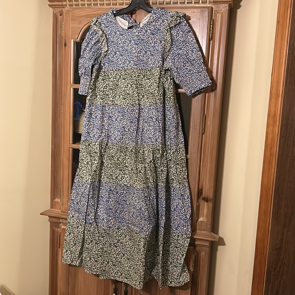 Blue Geometric Brentwood Caftan - Picture 3 of 8
